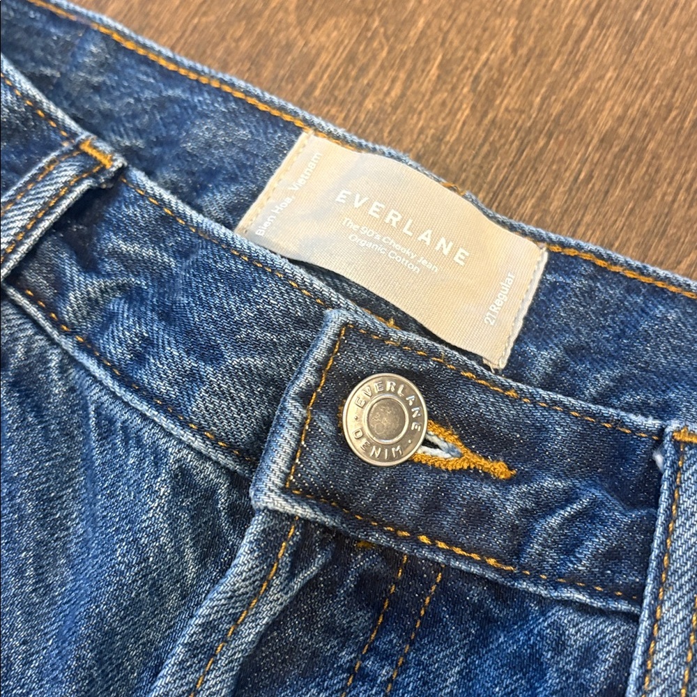 Everlane 100% Organic Cotton Denim, 90’s Cheeky, Size 27, Deep Atlantic Wash - Picture 6 of 9